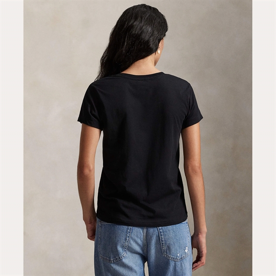 Polo Ralph Lauren Cotton Jersey V-neck T-shirt, Sort